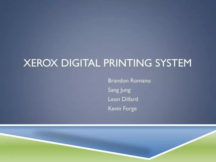 xerox digital printing system
