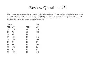 Review Questions #5
