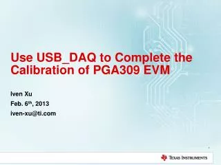 Use USB_DAQ to Complete the Calibration of PGA309 EVM