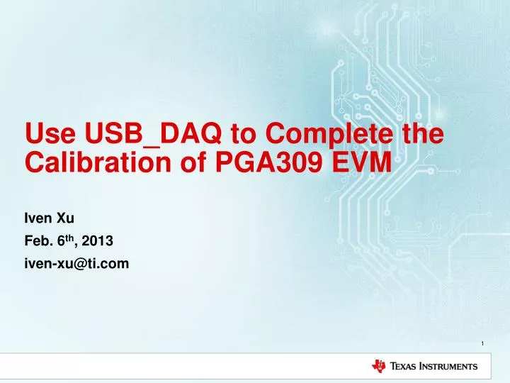 use usb daq to complete the calibration of pga309 evm