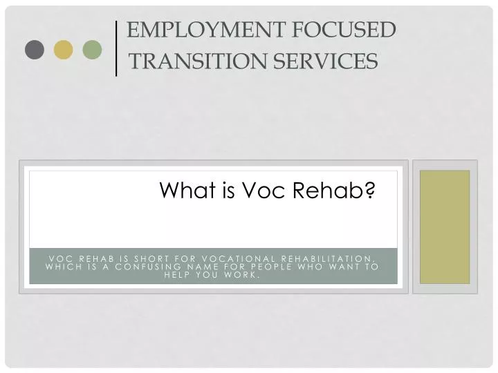 employment focused transition services