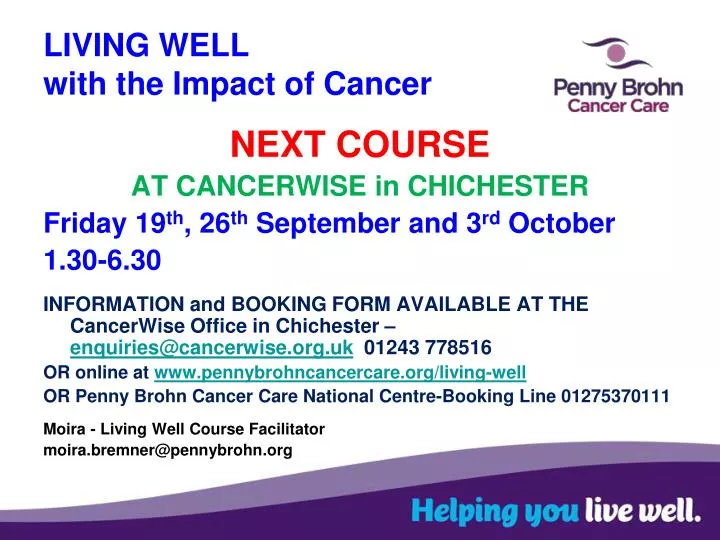 living well with the impact of cancer