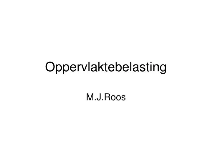 oppervlaktebelasting