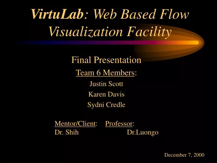 virtulab web based flow visualization facility