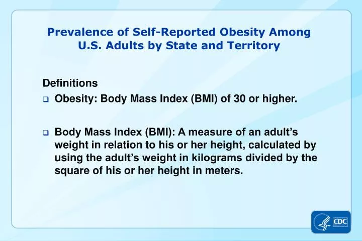 prevalence of self reported obesity among u s adults by state and territory