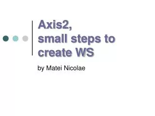 Axis2, small steps to create WS