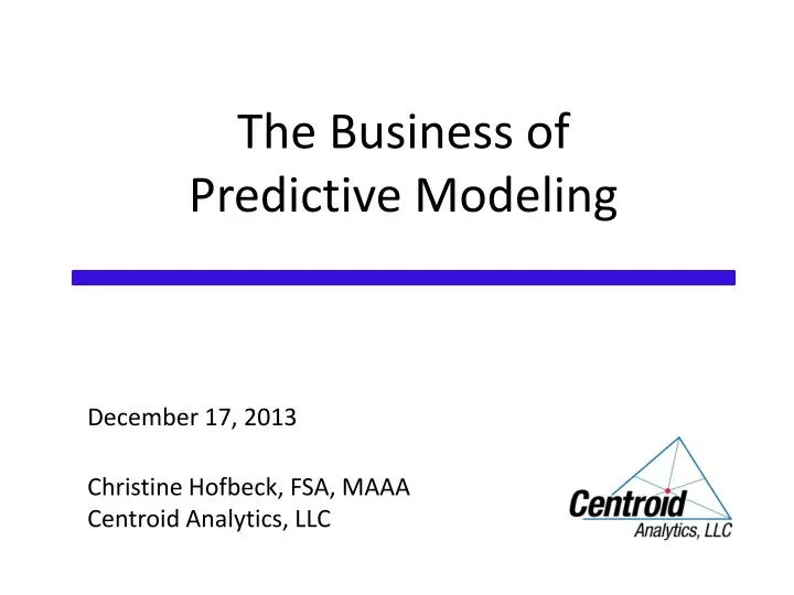 the business of predictive modeling