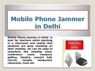 Cheap Rate Spy Mobile Phone Jammer in Delhi