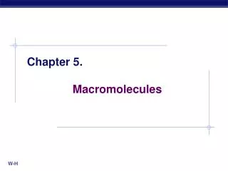 Chapter 5. 		Macromolecules