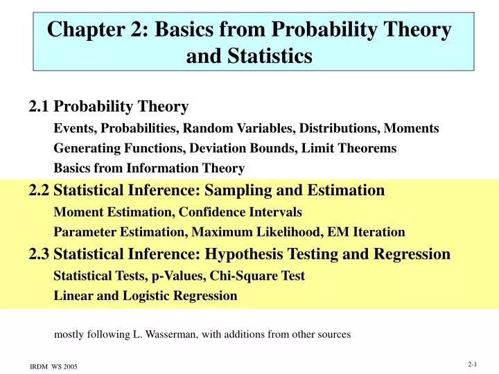 chapter 2 basics from probability theory and statistics