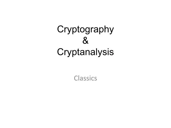 cryptography cryptanalysis