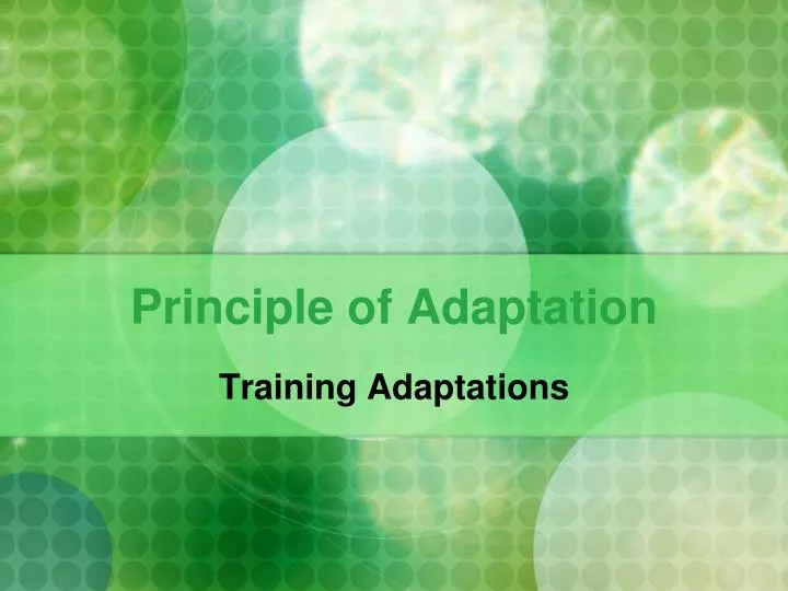principle of adaptation