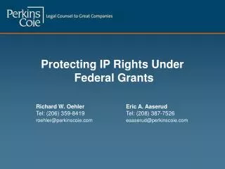 Protecting IP Rights Under Federal Grants