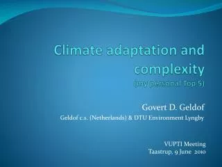 climate adaptation and complexity my personal top 5