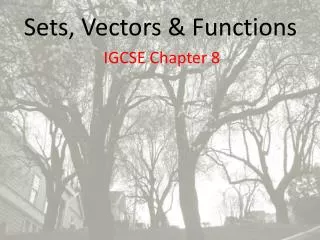 Sets, Vectors &amp; Functions