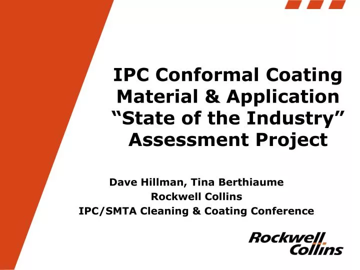 ipc conformal coating material application state of the industry assessment project