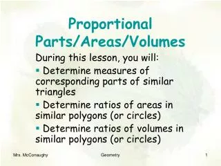 Proportional Parts/Areas/Volumes