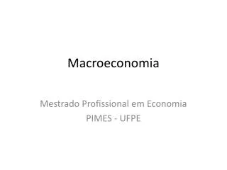 macroeconomia