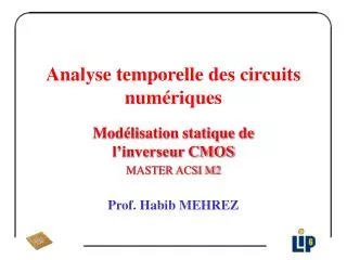 analyse temporelle des circuits num riques