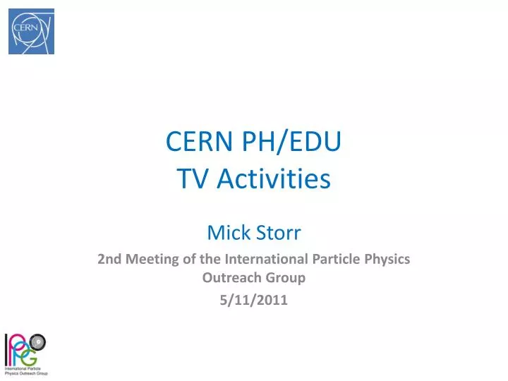 cern ph edu tv activities