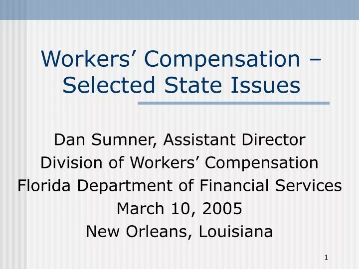 workers compensation selected state issues