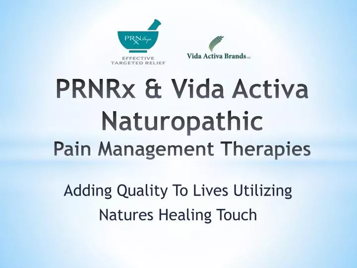 prnrx vida activa naturopathic pain management therapies