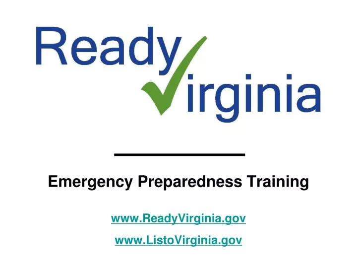 emergency preparedness training www readyvirginia gov www listovirginia gov