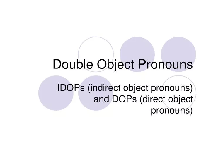 double object pronouns