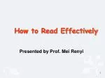 How to Read Effectively - slide 1