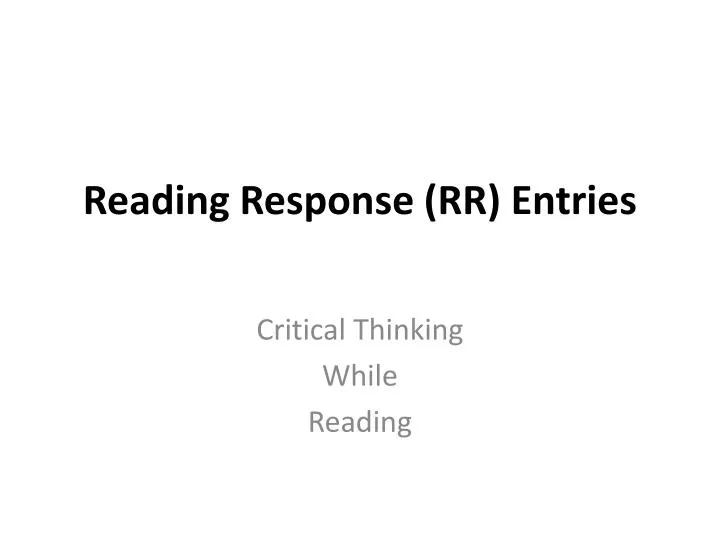reading response rr entries
