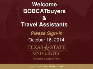 Welcome BOBCATbuyers &amp; Travel Assistants