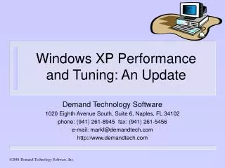 Windows XP Performance and Tuning: An Update