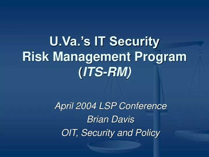u va s it security risk management program its rm