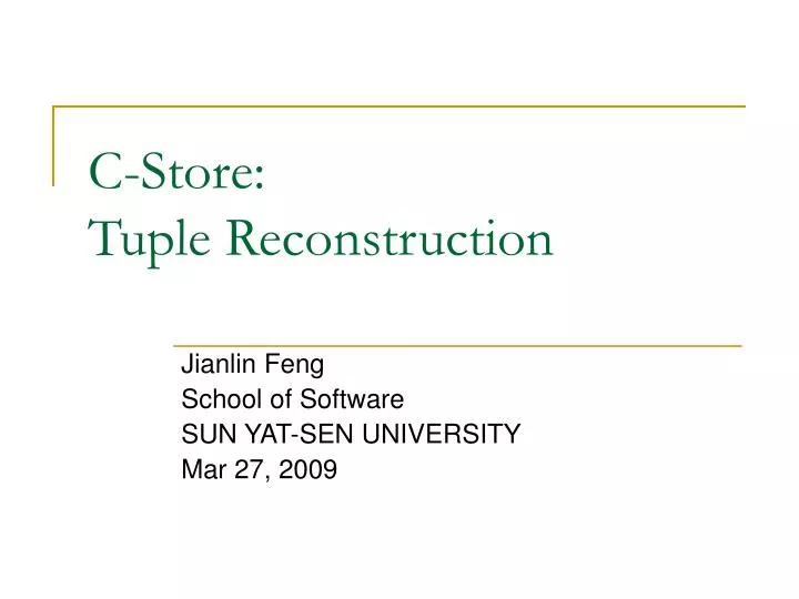 c store tuple reconstruction