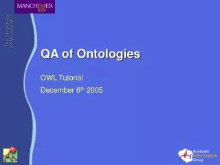 QA of Ontologies