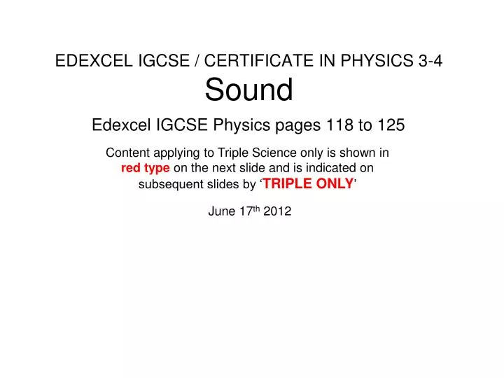 edexcel igcse certificate in physics 3 4 sound