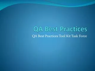 QA Best Practices