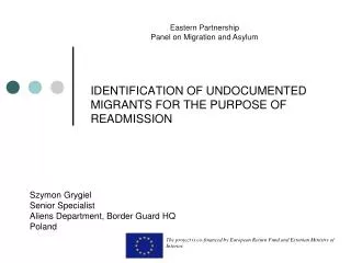 IDENTIFICATION OF UNDOCUMENTED MIGRANTS FOR THE PURPOSE OF READMISSION