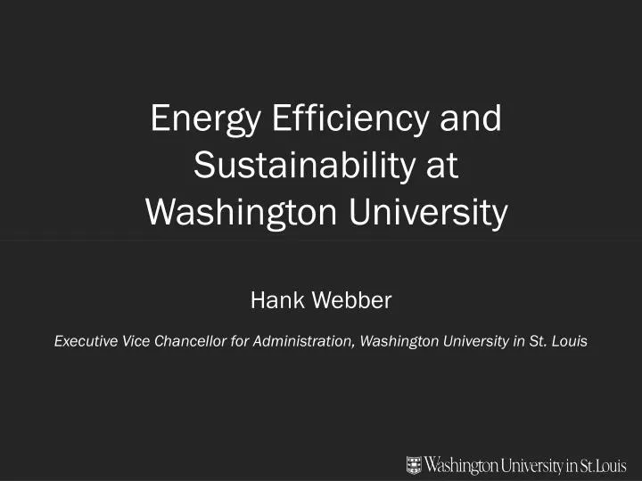 energy efficiency and sustainability at washington university