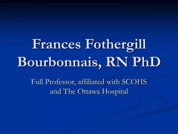frances fothergill bourbonnais rn phd