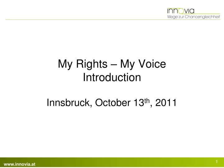 my rights my voice introduction