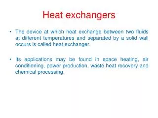 Heat exchangers