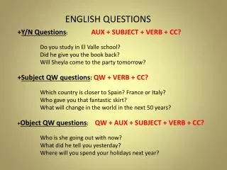 ENGLISH QUESTIONS