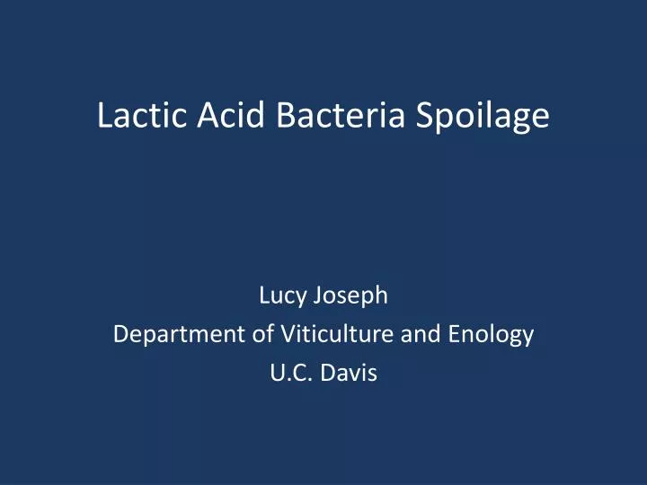 lactic acid bacteria spoilage