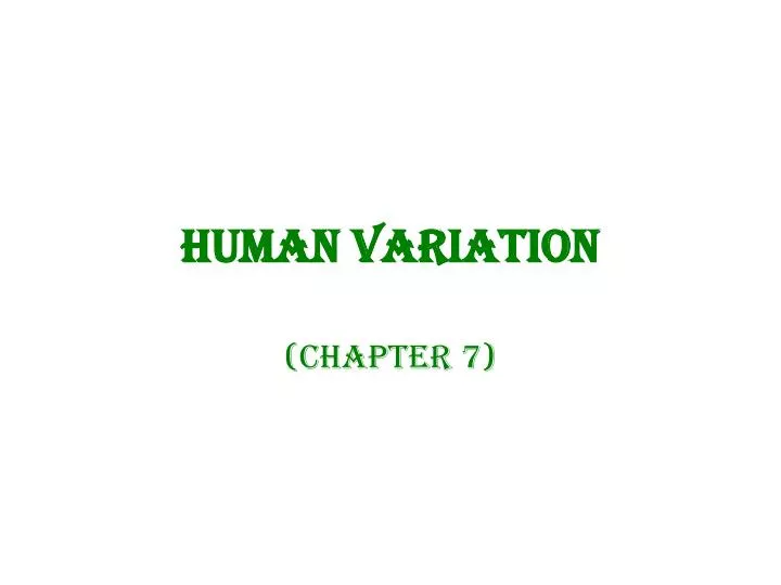 human variation