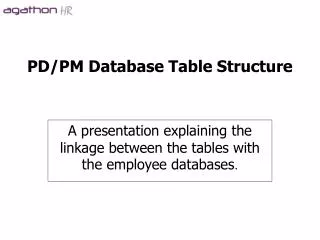 PD/PM Database Table Structure