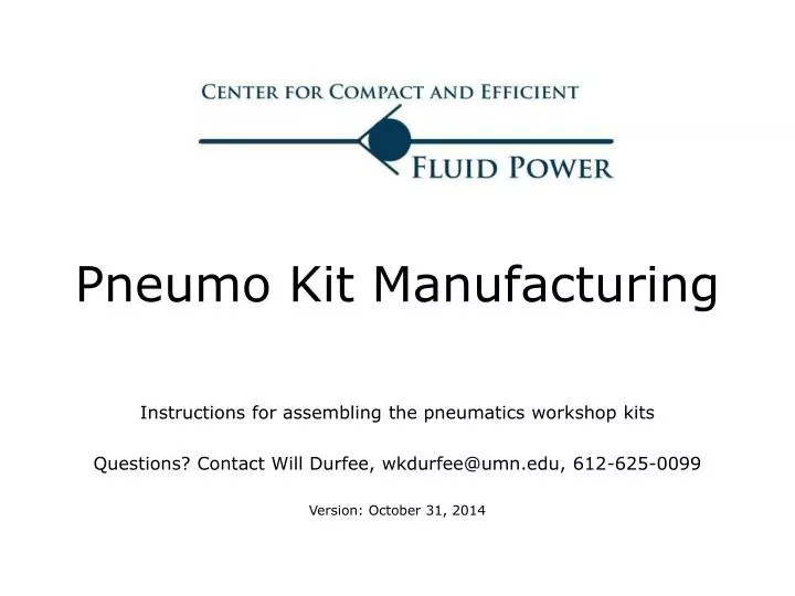 pneumo kit manufacturing