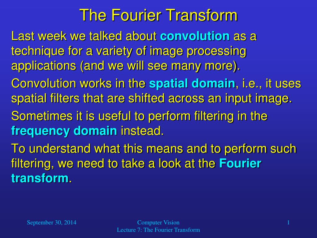 PPT - The Fourier Transform PowerPoint Presentation, free download - ID ...
