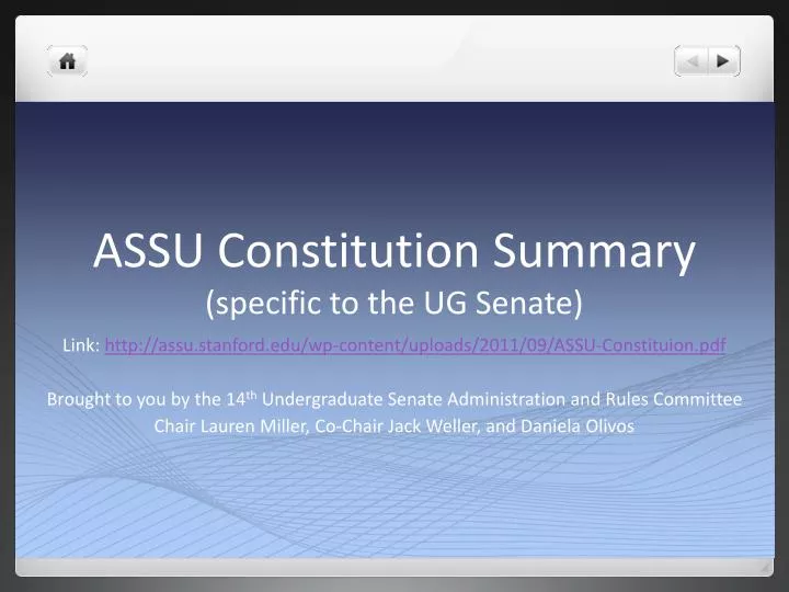 assu constitution summary specific to the ug senate