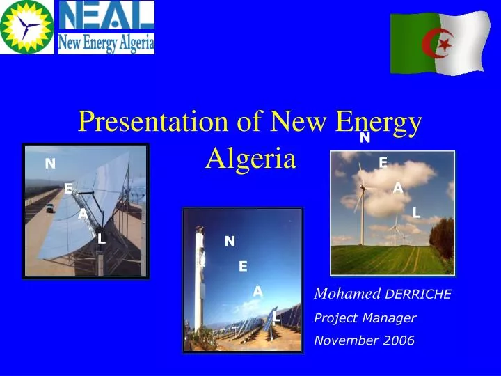 presentation of new energy algeria